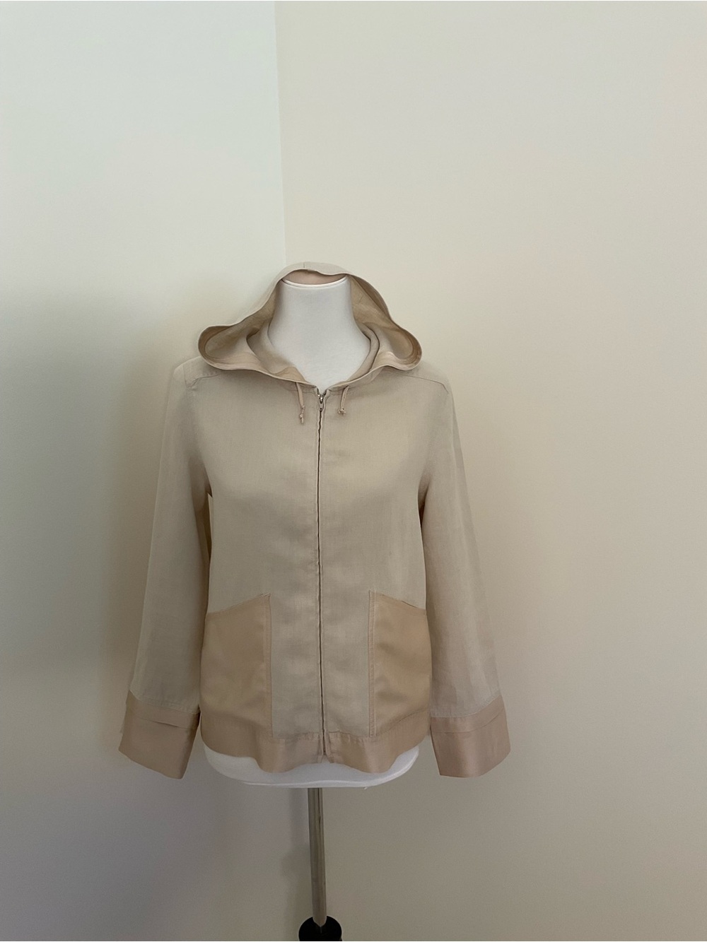 Sigrid Olsen Beige Hooded Utility Jacket - Picture 7 of 9